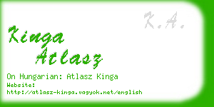 kinga atlasz business card